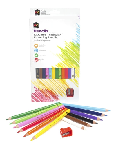 Jumbo Triangular Washable Colouring Pencils